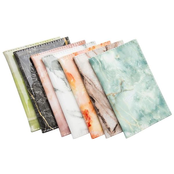 

card holders 2021 russian color marble passport cover waterproof travel bag, Brown;gray