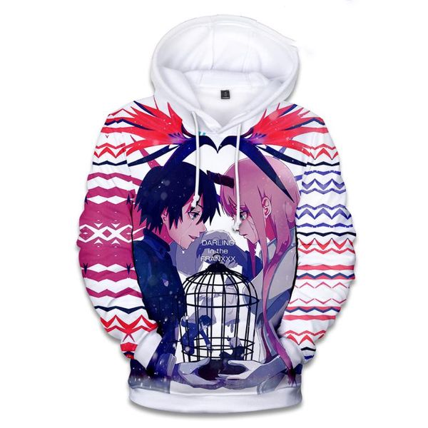 

men's hoodies & sweatshirts anime darling in the franxx 3d printed men women fashion pullover sweatshirt harajuku girl boy cosplay clot, Black