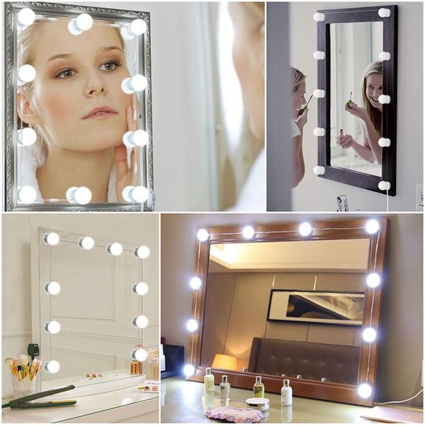 

compact mirrors makeup mirror vanity led light bulbs tool charging port cosmetic lighted make up bulb adjustable brightness lights kits