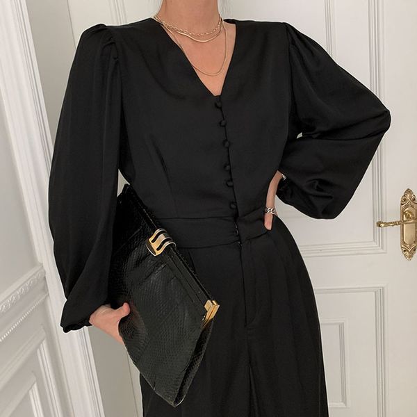 

[ewq] spring casual korea chic women new versatile single breasted rompers pants solid color loose straight with belt 8q935 210423, Black;white