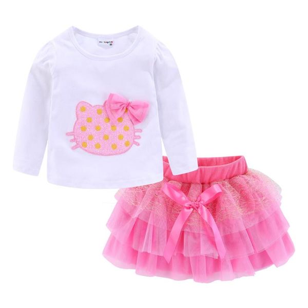 

clothing sets mudkingdom adorable girls outfit spring children set love long sleeve kids skirt suit with saying little big sister, White