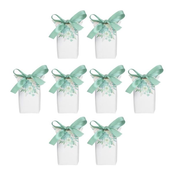 

20pcs european style creative candy gift box fashion packing case for wedding party (green sakura, with silk ribbon) wrap