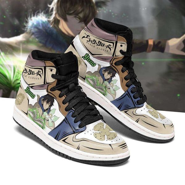 

sneakers yuno customization black clover grimore anime shoes