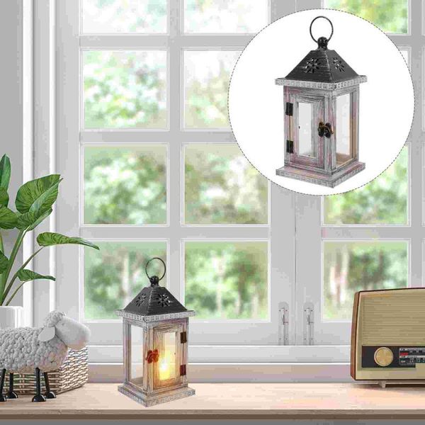 

candle holders 1pc nordic style holder wooden wind lantern stand desk lamp