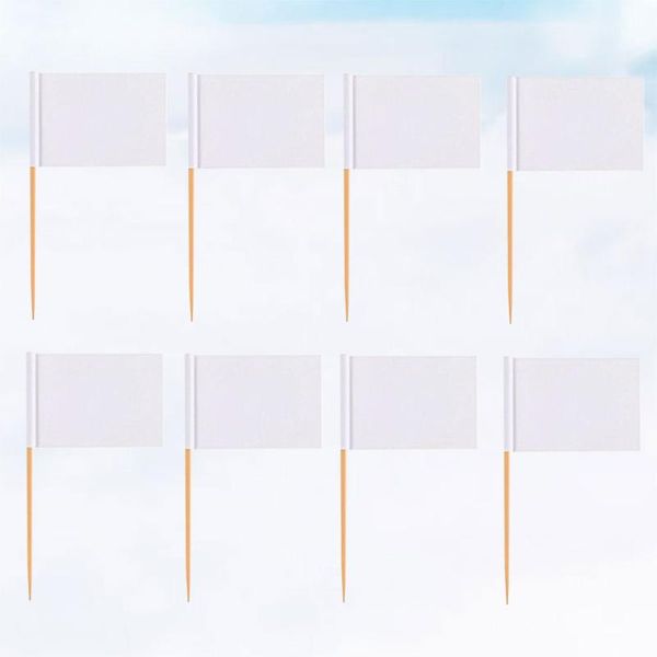 

other festive & party supplies 100 pcs wooden flag toothpicks white diy cupcake ers toothpick for food decoration