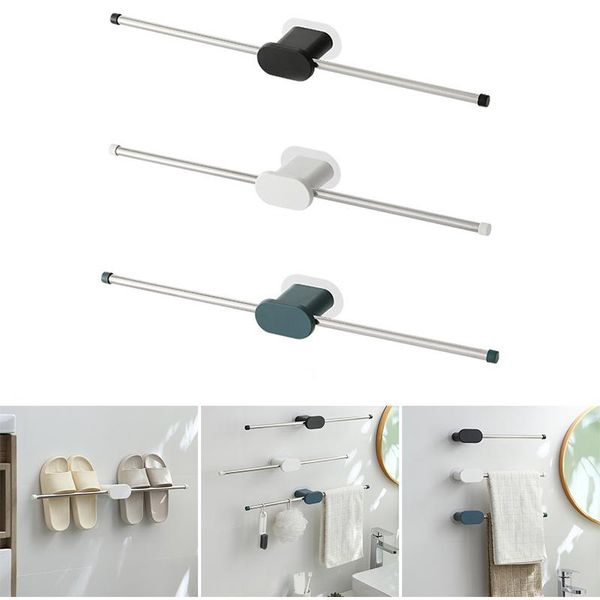 

towel racks bar suction cup dual post rack bathroom holder stainless steel no drilling wall shelf for kitchen home drsa889
