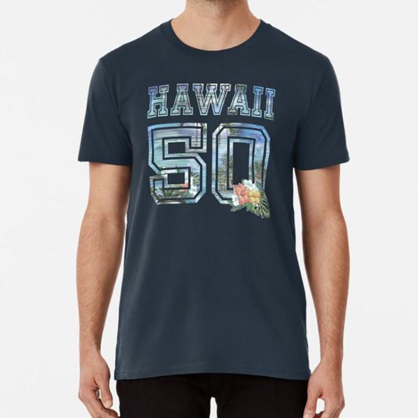 

men's t-shirts hawaii 50 birthday hawaiian cool tropical vintage gift present men women t shirt, White;black