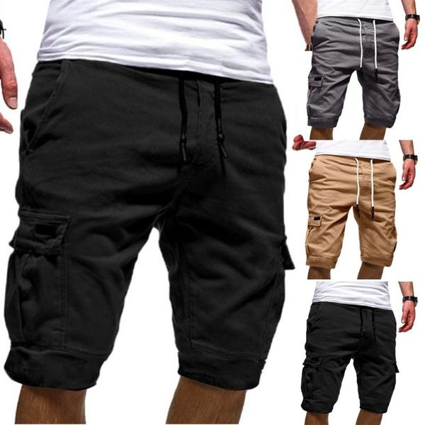 

men's shorts casual run jogging sports fitness bodybuilding sweatpants workout training drawsting knee length short pants p4, White;black