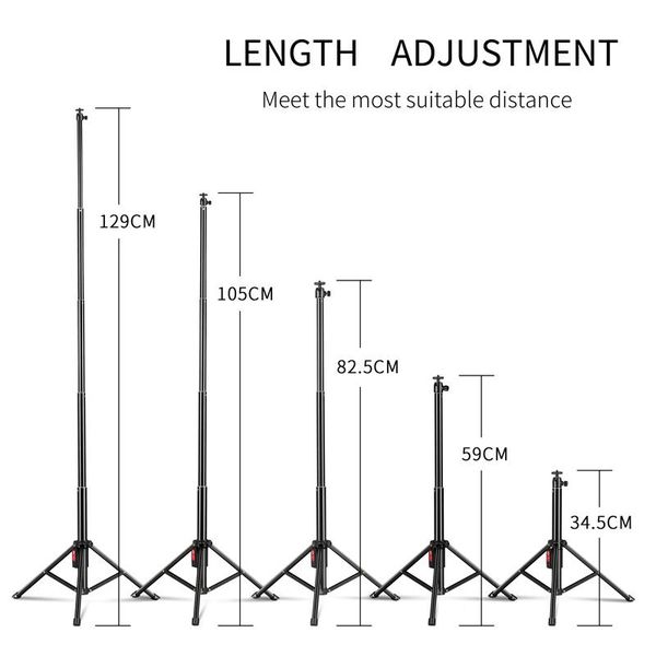 

tripods 34/125cm portable selfie tripod light stand 1/4 screw head flexible with bluetooth remote control holder for phone