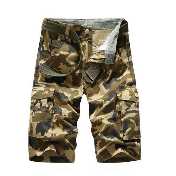 

summer mens casual trouers beach shorts camouflage cargo male loose work man military short pants oversize 29-42 men's, White;black