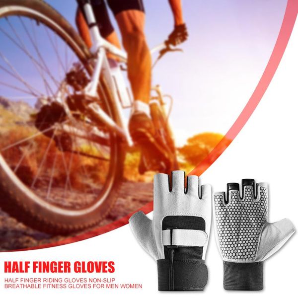 

cycling gloves outdoor sports bike riding half finger non-slip breathable fitness weight lifting for men women, Black