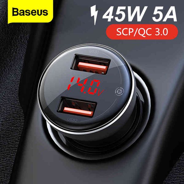 

baseus 45w car metal dual quick charge 4.0 3.0 usb charger scp qc4.0 qc3.0 fast charging for iphone xiaomi huawei