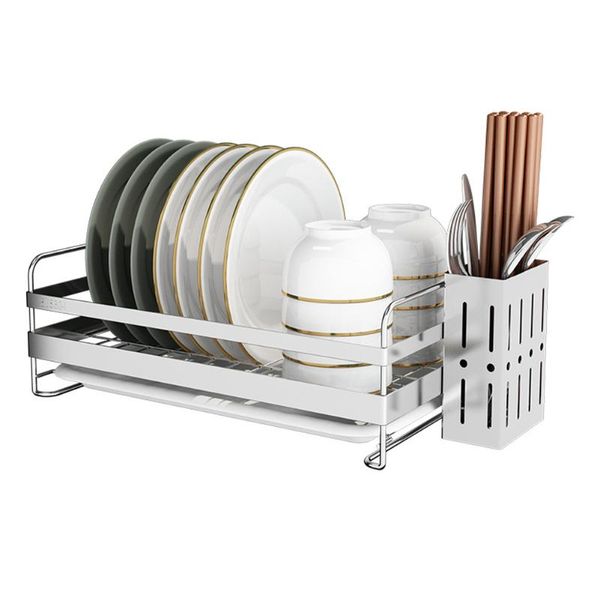 

dish drying rack organizer bowl with tray kitchen holder portable stainless steel modern home tableware storage plate drainer & organization
