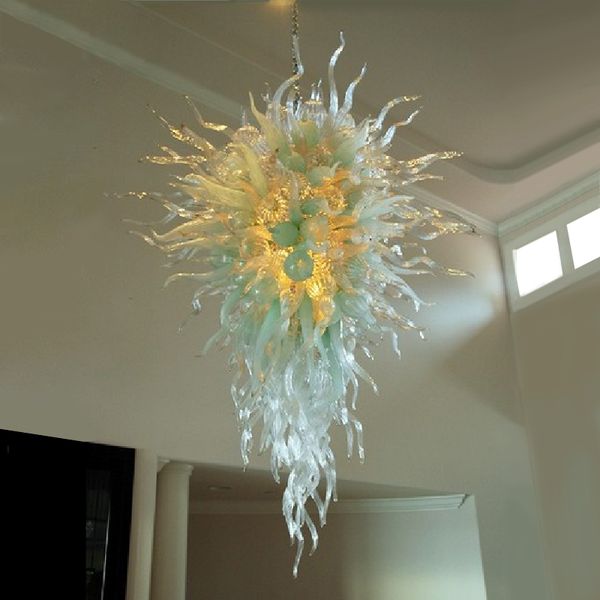 Mão soprada de vidro pingente lâmpada cristal luz moderna arte deco dale chihuly estilo Murano candelabro Itália projetado 28 por 56 polegadas