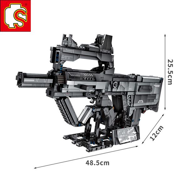 

1430 PCS Technical gun expert creator model building blocks bricks military weapon swat world war PUBG 98K AK47 Wandering Earth