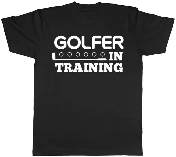 

golfer in training mens womens ladies t-shirt tee, White;black