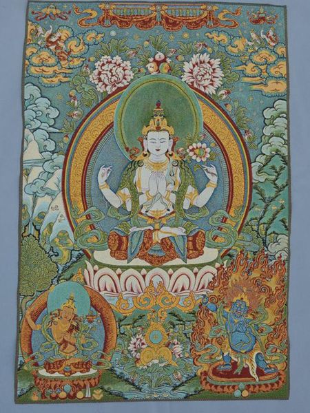 

tapestries lotus flower buddha wall hanging carpet bedroom background cloth embroidery tapestry