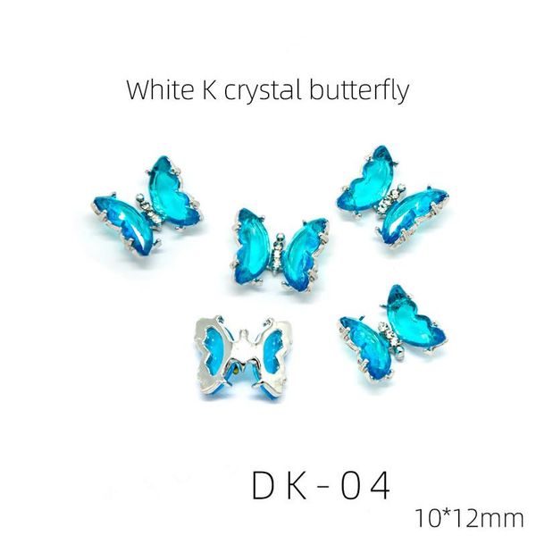 

nail art decorations 2pcs shiny crystal butterfly 3d aurora ab rhinestones jewelry ornaments uv gel glitter nails accessories, Silver;gold