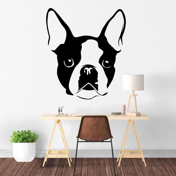 

wall stickers boston terrier dog art decal removable sticker transfer puppy pet mural pets shop decor wallpaper ay318