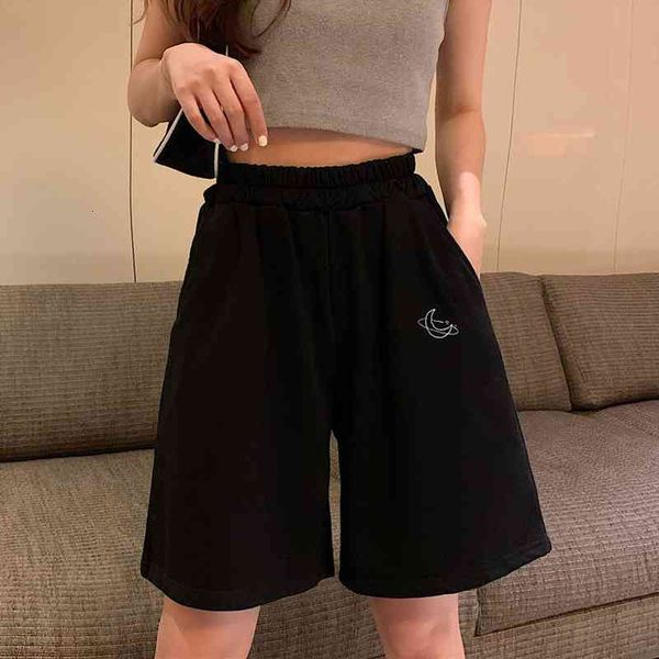 

embroidery elasticity lovely girls womens short korean style sweet students harajuku colorful simple oversize trousers female, White;black