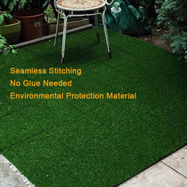 Le decorazioni da giardino in erba artificiale cucibile da 30 * 30 cm possono essere giuntate senza colla, tappeti erbosi in plastica ecologici per tappeti verdi domestici