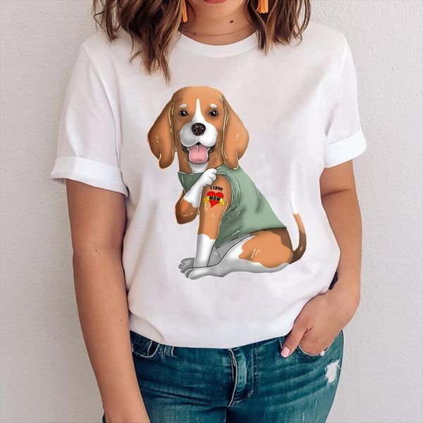 

and women graphic men t shirt short sleeve printing womens 90s dog fashion mom animal clothes lady tees print clothing, White;black