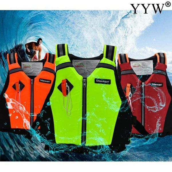 

life vest & buoy universal outdoor swimming boating skiing driving survival suit polyester jacket for with whistle