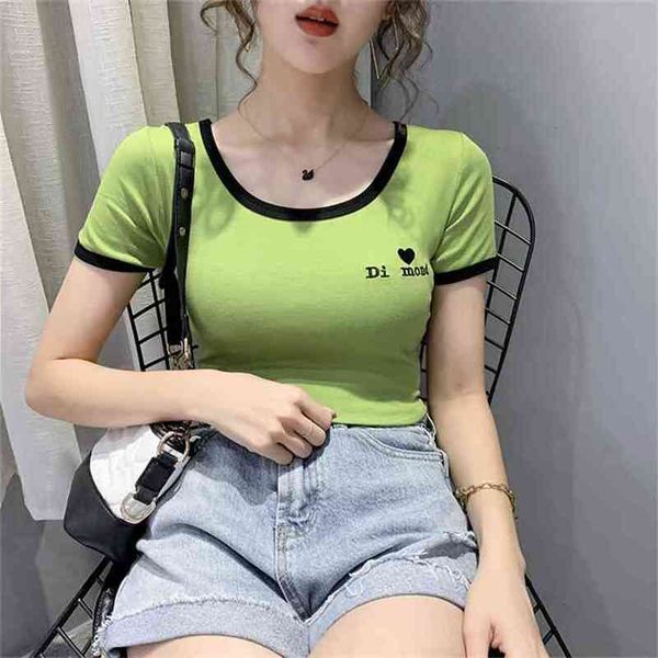 

letter t shirt women summer short sleeve poleras mujer tee femme paris printed tshirts cotton camiseta 210507, White