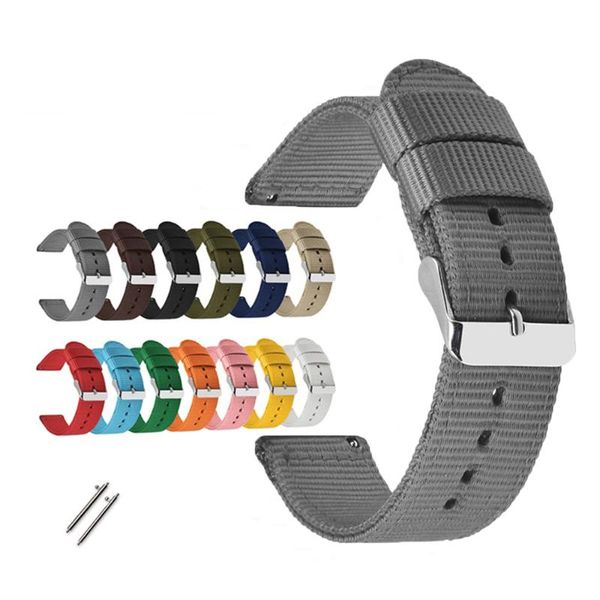 

watch bands nylon strap sport quick release replace bracelet band accessories for gear s3 18mm 20mm 22mm 24mm, Black;brown