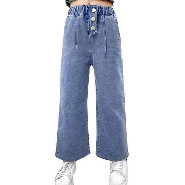 

jeans for girl high waist kids casual style kid spring autumn children's clothing 6 8 10 12 14 210528, Blue