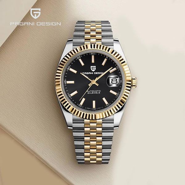 

wristwatches pagani design men automatic watch 100m waterproof men's mechanical wrist japan nh35a relogio masculino 2021, Slivery;brown