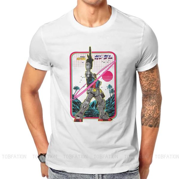 

men's t-shirts gundam series retro rx 78-2 t shirt harajuku homme tshirt loose crewneck men clothing, White;black