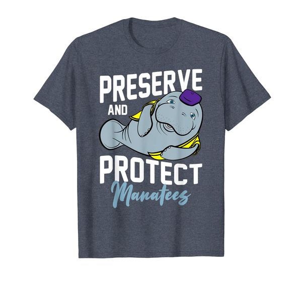

preserve and protect manatees nature conservation t-shirt, White;black