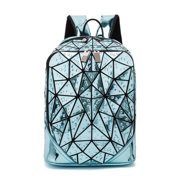 

backpack laser luminous triangle sequin for women's shoulder bag school girls female design backbag holographic