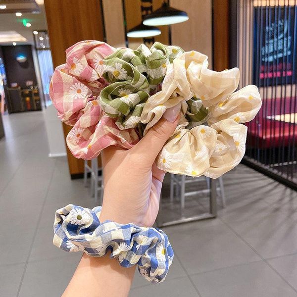 

elastic hair bands rubberband ponytail holder for women kids cloth ties scrunchies hairband headwear accessories, Slivery;white