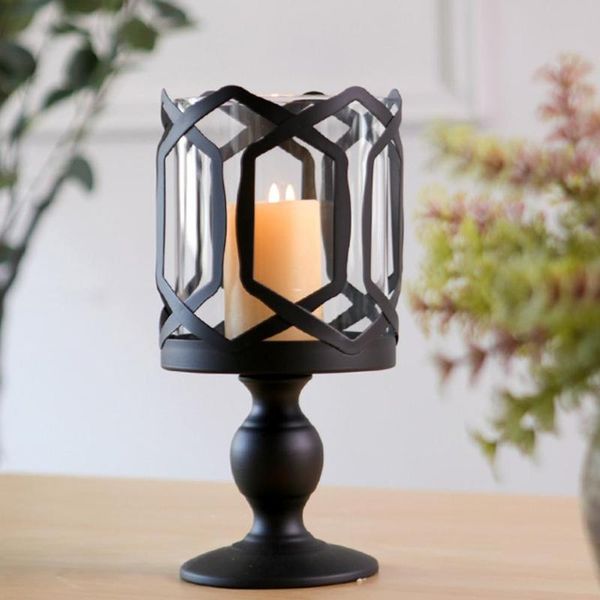 

candle holders 1pcs european style holder multipurpose anti-rust black handicraft table stick for dinner wedding decor gifts