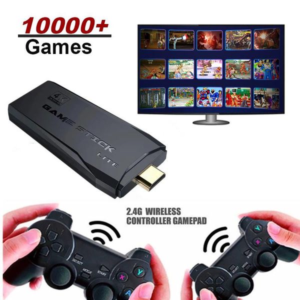 

portable game players 64g retro video console, console with wireless controller, 10000 integrated games for ps1 / gba