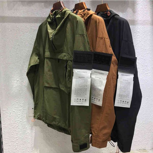 

cptoney hooded half zip pocket jacket youth fashion european and american casual jacket mens coat nylon fabric mens sheath, Black;brown