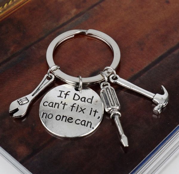 

small tools metal father's day gift key ring, Silver
