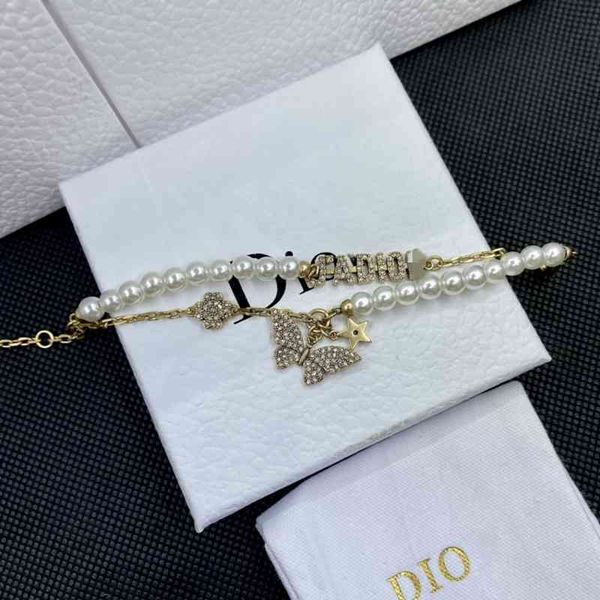 

75% off outlet online family new pearl bee letter bracelet, Silver