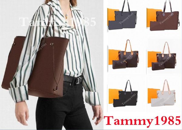 

big size shopping bags designer handbags women 2pcs set classic lady clutch ladies brown handbag large capacity shoulder day wallet
