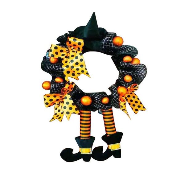 

decorative flowers & wreaths halloween wreath door hanging decoration witch hat leg happy party home supplies