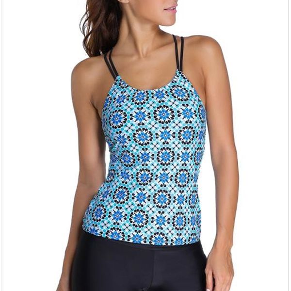 

women's swimwear women summer beach wear black blue print swimsuit tankini and bottom 2 pieces sets bathing suits 41999 usjn, White;black