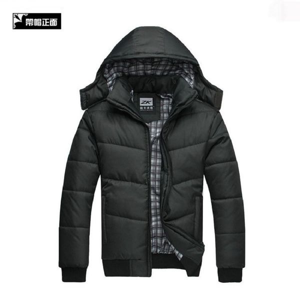 

men's down and cotton padded jacket in autumn winter, Black