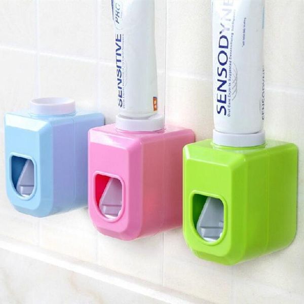 

bath accessory set 1pc automatic toothpaste dispenser bathroom toothbrush squeezers wall mount type accessories 4 colors