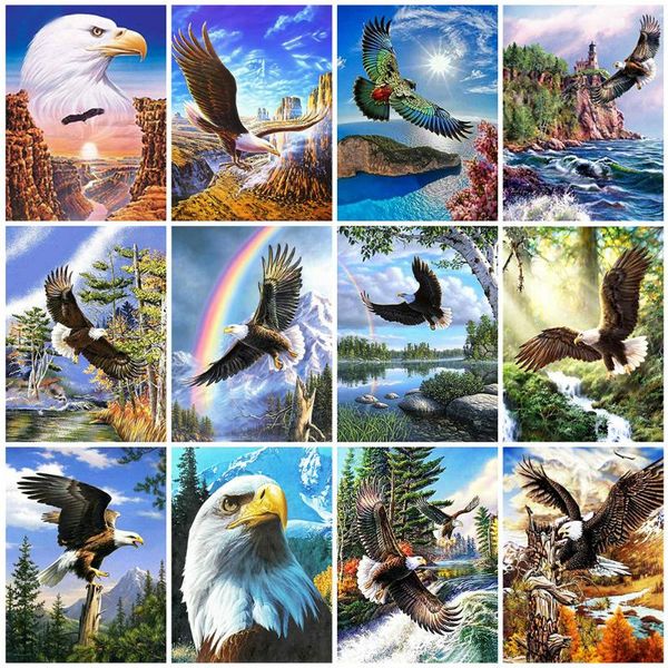 

diamond painting evershine 5d diy embroidery animal eagle picture of rhinestones cross stitch needlework home decor