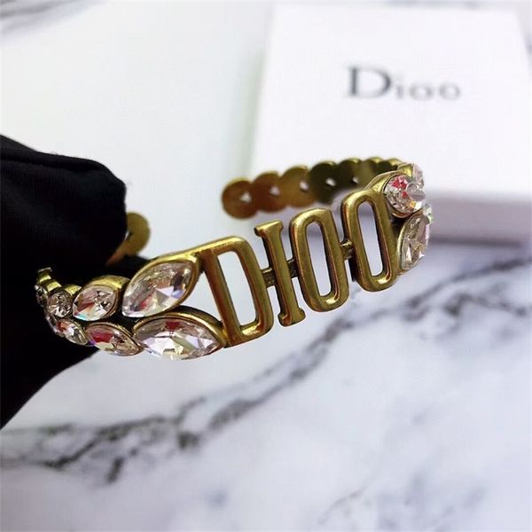 

2021 new fashion letter naked wheat ear opening bracelet made of brass, Silver