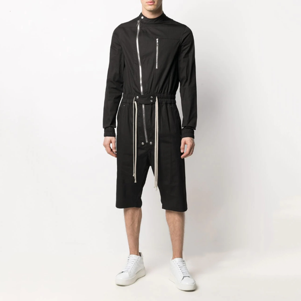 

men's pants s-6xlyouth spring and summer fashion casual suit cargo jumpsuit loose-fitting five-piece, Black