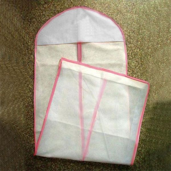 

protector home accessories durable closet zipper non-woven fabrics reusable bridal wedding dress storage dustproof cover bags1