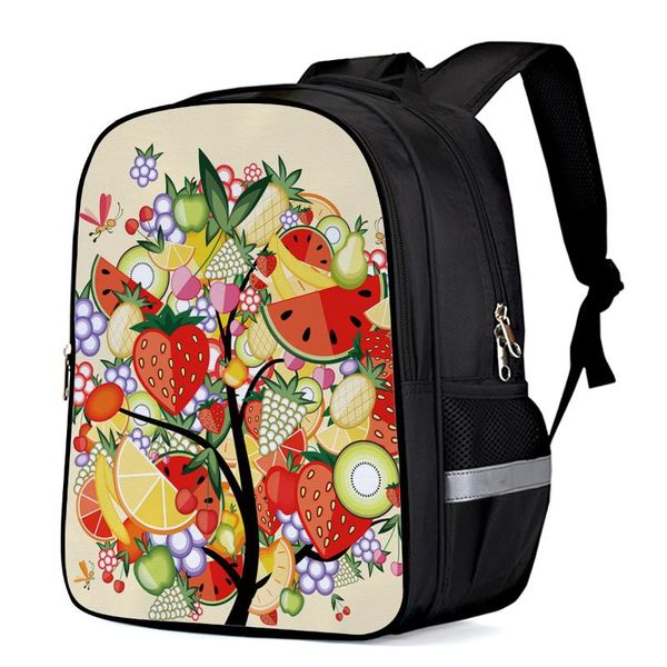

backpack colorful fruit tree pattern schoolbag children school boy girl kindergarten